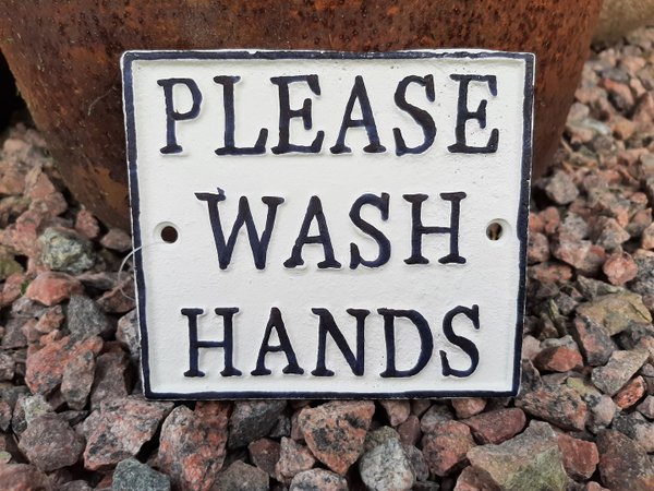 'Please wash hands' kyltti